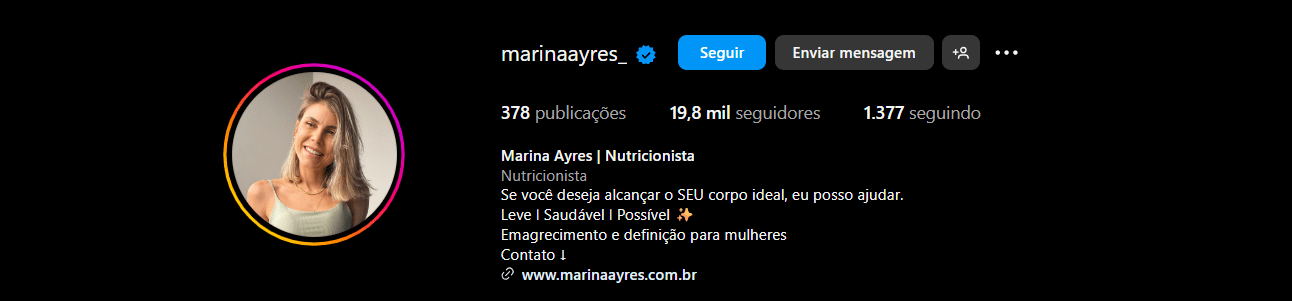 ideia para bio de nutricionista
