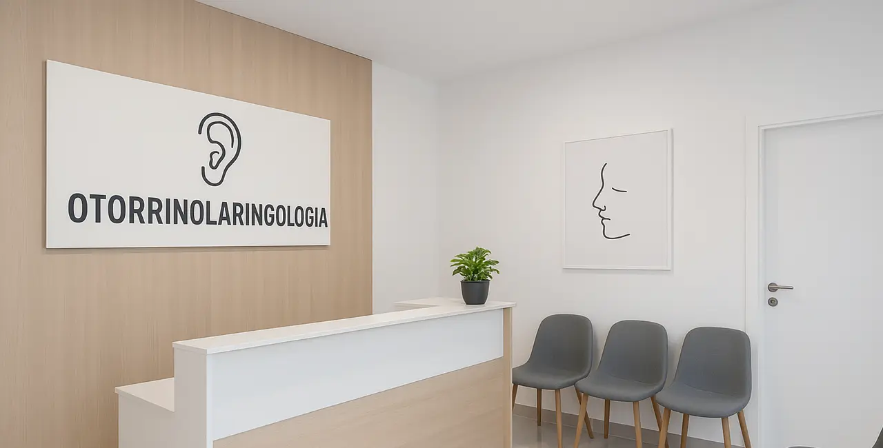 recepção de uma clínica de otorrinolaringologia